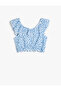 Crop Blouse Off-Shoulder Ruffled Floral Print - 2