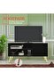 Modern TV Stand, Upto 50-Inch TV Media Console with 2 Storage Cabinets 1 Storage Door-Black - 4