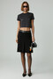 Starstruck Women's Crop Stones Round Neck Dark Grey T-Shirt - 2