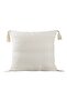 Buldan Woven Tasseled Bohemian Design 100% Cotton 45X45Cm Throw Pillow Cover Cream - 5