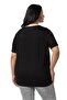Plus Size V Neck Half Sleeve Collar Lace Black Blouse - 3