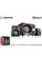 Rms-g8 2 1 25w Bluetooth Usb-sd-fm Rainbow Siyah Led Işıklı Gaming Speaker - 3