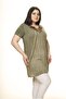 Women's Large Size Khaki Embroidered Tunic A3-3009-1 - 2