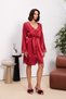 Satin Lace Women's Nightgown and Dressing Gown Set - 4500 Red - 2
