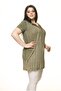 Women's Large Size Khaki Embroidered Tunic A3-3009-1 - 3
