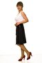 Women's Black Asymmetrical Wrap Model Midi Double-Breasted Skirt 4C-3000 - 4