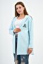 Hooded Shoulder Detailed Long Cardigan (B22-30305) - 4