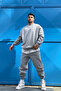 Gray Soft 3 Yarn Bisikletyaka High Quality Tracksuit Suit