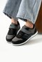 Children's Black Sax Blue Lace-Up Single Velcro Flexible Lightweight Artificial Leather Unisex Sneaker m Series Sports Shoes