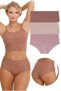Women's High Waist Laser Cut 3-Piece Panties Set Kts2011 Brown