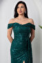 Off-Shoulder Drawstring Sequin Evening Dress13457 - 2