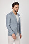 Alturo Men's Blue Spring-Summer Honeycomb Pattern Regular Fit Blazer Jacket - 3