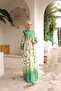 Women's Hijab Patterned Belted Long Viscose Dress