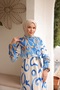 Women's Hijab Patterned Belted Long Viscose Dress - 5