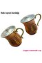 Copper Ayran Cup Ottoman Culture Water Cup Tinplate Copper Cup 6-Piece Set Copper Cup Handcrafted - 5
