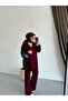 Women's Side-Tie Knitwear Set Hijab - Bordo - 2