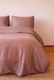 Luxury Hotel Series Single Fitted Sheet Striped Cotton Satin Duvet Cover Set Brown Color - 3