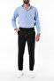 Siyah Slim Fit Beli Bağlama Detaylı Lastikli Kumaş Dokuma Pantolon TMNAW25PL00027 - 4