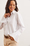 Women's White Pleated Cuff Detailed Shirt GML-19001275