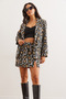 Women's Gray Zippered Slit Mini Skirt Etk- 19000283 - 3