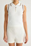 Ekru Polo Yaka Renk Bloklu Triko Bluz TWOSS24BZ00244 - 7