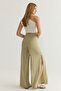 Mint Modal Wide Leg / Geniş Paça Yüksek Bel Yırtmaçlı Dokuma Pantolon TWOSS25PL00006 Palazzo - 5