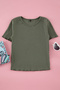 Khaki Girl's Knitted T-Shirt Tkdss25Ts00020 - 2
