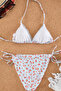 Çiçek Desenli Dantel Detaylı Üçgen Kaplı Brazilian Düşük Bel Bikini Takımı TBESS25BT00077 - 6