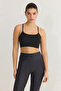 Siyah Sırt Pencere/Cut Out Detaylı Destekli/Şekillendirici Askılı Örme Spor Sütyeni THMSS25SS00010 - 2