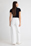 Beyaz Düğme Detaylı Yüksek Bel Comfort/Esnek Wide Leg Geniş Paça Jeans TWOSS25JE00183 - 9