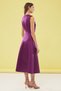 Plum A-Line Satin Woven Elegant Dress TPRSS25EL00076 - 5
