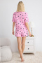 Pink 100% Cotton Galaxy Patterned Knitted Pajamas with Shorts Thmss25Pt00070 - 6