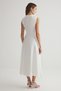 White Skirt Waist Opening Accessory Detailed Pleated Midi Woven Dress Twoss25El00143 - 5