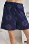 Lacivert %100 Pamuklu Güneş Desenli Şortlu Örme Pijama Takımı THMSS25PT00139 - 6
