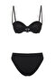 Siyah Aksesuarlı Balconette Kaplı Regular Normal Bel Bikini Takımı TBESS25BT00058 - 6