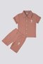 U.S. Polo Assn Glowing Brown Baby Shirt Shorts Set - 2