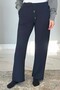 Elastic waist wide leg women's sweatpants 8015 navy blue - 3