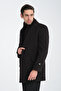Double-Breasted Men's Cashmere Thick Coat with Ribbed Collar Standard Fit - 7