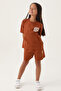 Girls' brown shorts set - 3