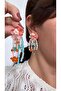 Salmon Pink Floral Colorful Beaded Fringed Design Earrings