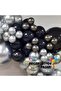 Balloon Set Midnight Blue-Chrome Silver-Chrome Space Gray Set of 60 Balloon Chain - 5