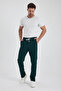 Men's Baggy Winter 3 Thread Raster Loose Fit Straight Leg Emerald Green Sweatpants Rf0461 - 5