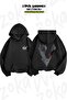 سويت شيرت بغطاء للرأس مطبوع عليه شعار الفايكنج كبير الحجم (2 خيوط)