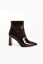 Women's Genuine Leather Heeled Boots Burgundy - 2