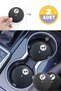 Black Carbon Fiber Cup Coasters for Bmw I1, Durable and Stylish 7 cm Design, Set of 2.