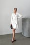 Women's Dress Mini Stylish Long Sleeve Belted Double Breasted Collar Pleated Jacket Dress - 4