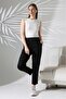 Women's Scuba Pants with Pockets, Elastic Waist, No Ironing, Sewing Detail - 2