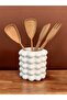 Gözdehobi Countertop Spoon Holder |   White Bubble Vase 5 Beaded Design Spoon Holder - 5