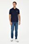 Men's Polo Neck Navy Blue T-Shirt 1826887