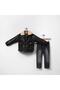 Lined Snap Waist 3-Piece Boy's Leather Jacket Set